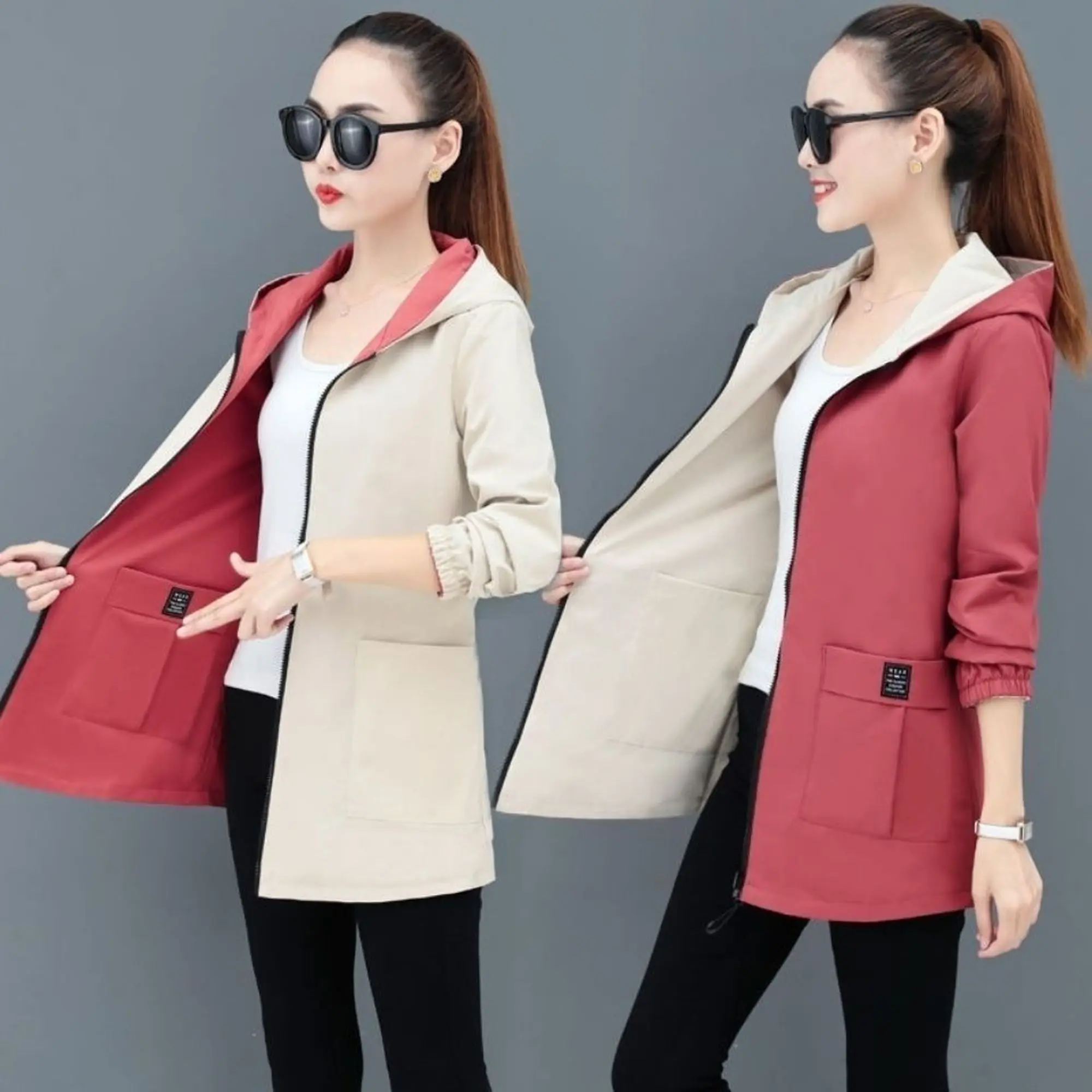 2020 double-sided windbreaker jacket ins autumn and winter mid-length new Korean loose large size hooded top
2020 double-sided windbreaker jacket ins autumn and winter mid-length new Korean loose large size hooded top