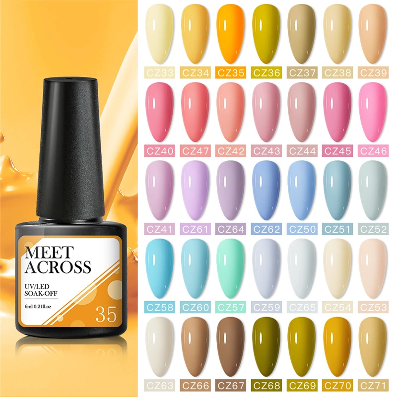 MEET ACROSS 6ml Bright Sugar Gel Nail Polish Manicure Nails Art UV Hybrid Varnishes Gel Pure Color Polish Base Top Coat
MEET ACROSS 6ml Bright Sugar Gel Nail Polish Manicure Nails Art UV Hybrid Varnishes Gel Pure Color Polish Base Top Coat
