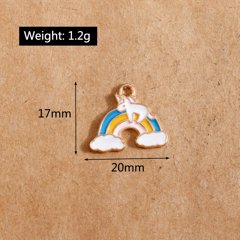 10pcs 17*20mm Enamel Unicorn Clouds Rainbow Charms for Bracelets Earring Pendants Necklace Charms for Jewelry Making Accessories
10pcs 17*20mm Enamel Unicorn Clouds Rainbow Charms for Bracelets Earring Pendants Necklace Charms for Jewelry Making Accessories