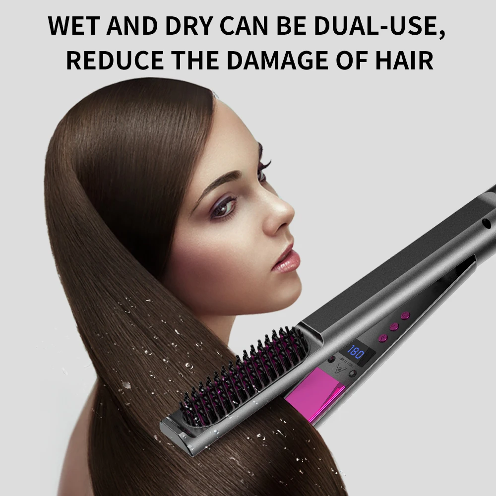 3-in-1 Hair Straightener Adjustable Temperature Curler Electric Heating Comb Professional Hair Salon Straightener 1pc
3-in-1 Hair Straightener Adjustable Temperature Curler Electric Heating Comb Professional Hair Salon Straightener 1pc