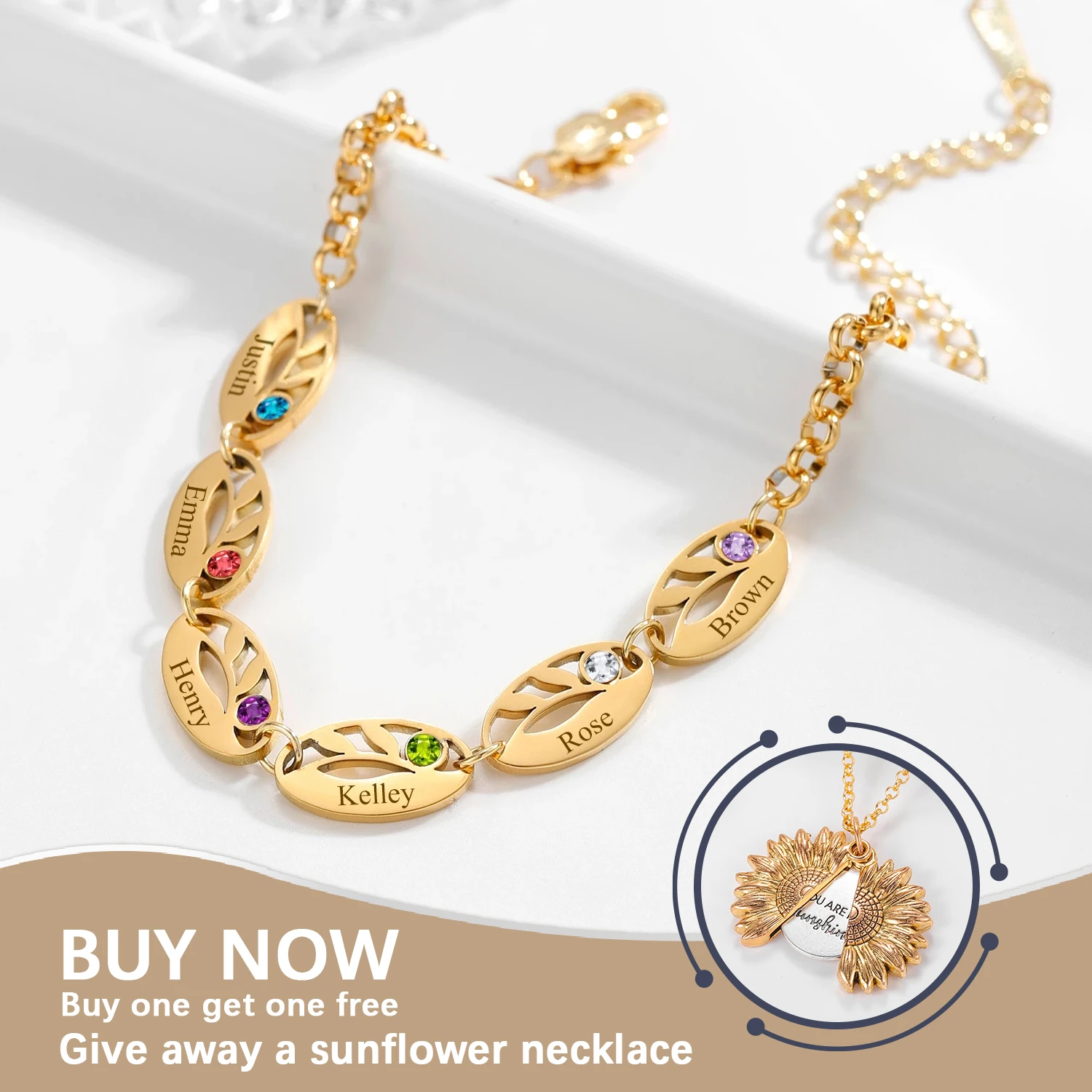 Personalized Custom Stainless Steel Bracelet Pendant December Birthstone Pendant Bracelet Multi-Name Family Jewelry Mother Gift
Personalized Custom Stainless Steel Bracelet Pendant December Birthstone Pendant Bracelet Multi-Name Family Jewelry Mother Gift