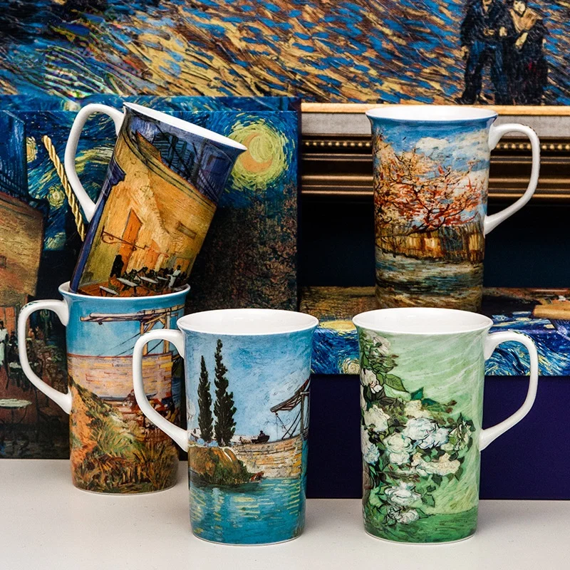 Van Gogh's large-capacity bone China mug couple ceramic mug with lid spoon gift cup ceramic mug coffee mug
Van Gogh's large-capacity bone China mug couple ceramic mug with lid spoon gift cup ceramic mug coffee mug
