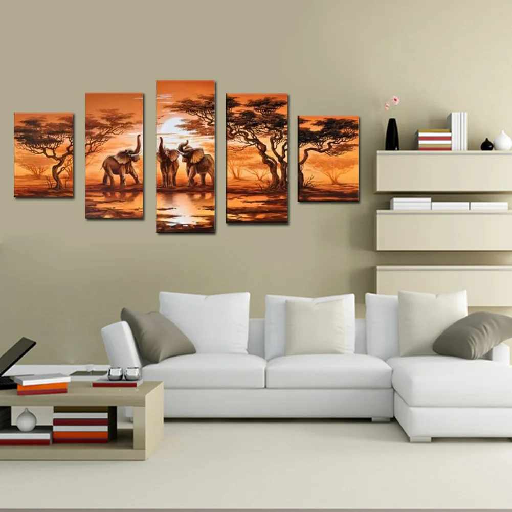 Elephant Oil Painting Frameless Hand-painted Pack of 5pcs Wall Art Home Decoration
Elephant Oil Painting Frameless Hand-painted Pack of 5pcs Wall Art Home Decoration