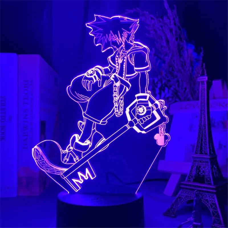 Экшн-фигурка Kingdom Hearts Sora в стиле аниме светодиодная подсветка для спальни