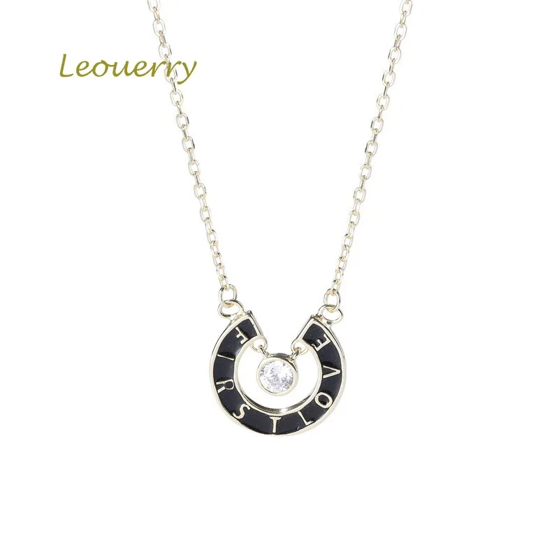Leouerry 925 Sterling Silver Black Circle Pendant Necklace Original Lettering FIRST LOVE Clavicular Chain for Lovers Jewelry
Leouerry 925 Sterling Silver Black Circle Pendant Necklace Original Lettering FIRST LOVE Clavicular Chain for Lovers Jewelry