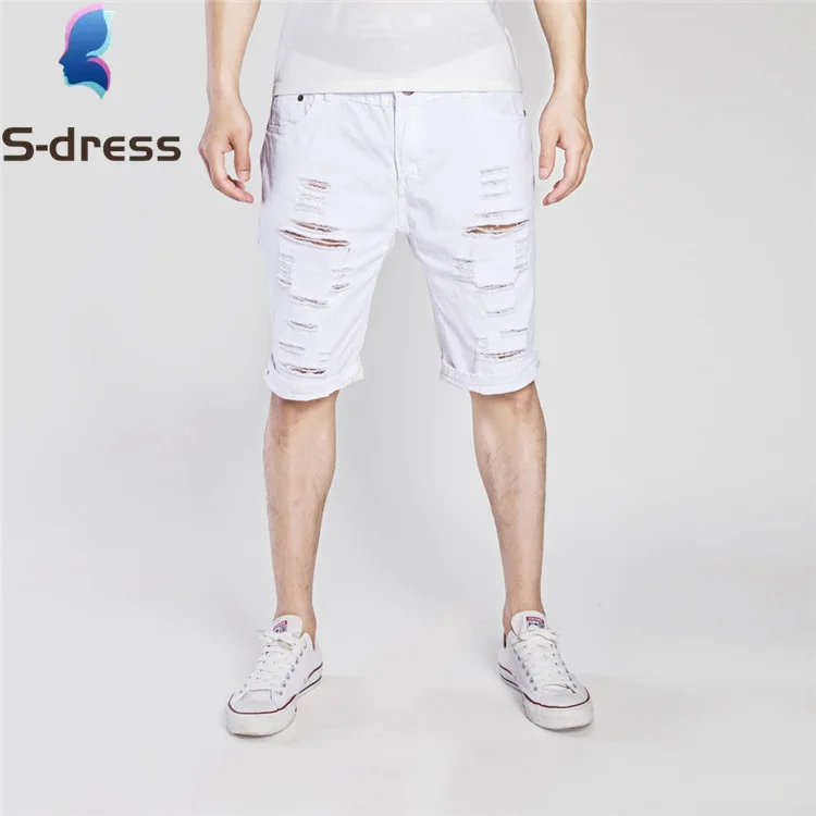 New summer denim shorts European and American men's worn out washed casual denim pants
New summer denim shorts European and American men's worn out washed casual denim pants