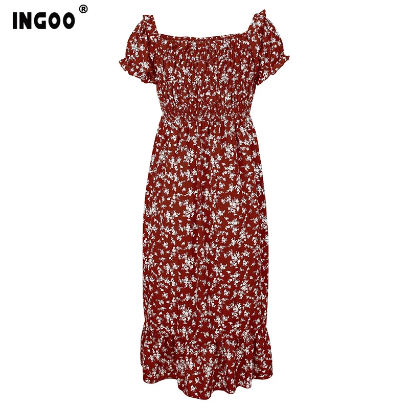 INGOO 2020 Spring Off Shoulder Flora Print Dress Women Boho Elegant Slash Neck Puff Short Sleeve Ruffles Bohemian Mid Dresses
INGOO 2020 Spring Off Shoulder Flora Print Dress Women Boho Elegant Slash Neck Puff Short Sleeve Ruffles Bohemian Mid Dresses