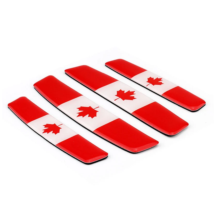 4pcs Canada Flag Protective Car Side Door Stickers Glue Guard Strip Anti-collision Buffer Accessories for Dodge Toyota | Автомобили и