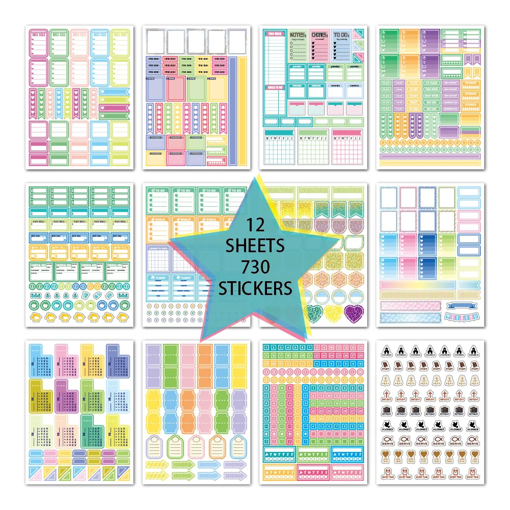 730pcs Weekly Daily Planner Stickers Monthly Planning,to Do List Stickers, Weekly Plan Agenda Stickers For School Home Office
730pcs Weekly Daily Planner Stickers Monthly Planning,to Do List Stickers, Weekly Plan Agenda Stickers For School Home Office