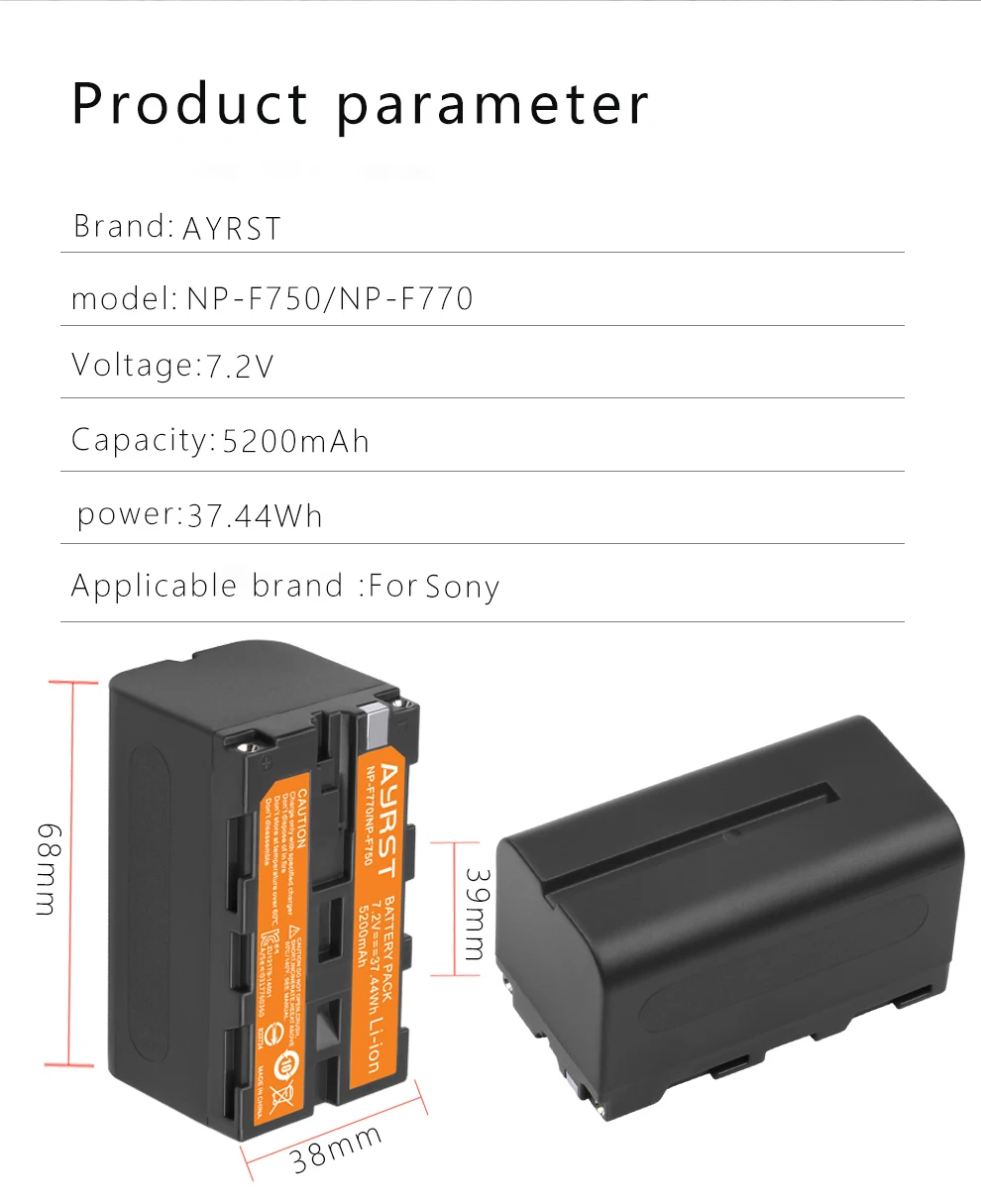 5200mAh NP-F750 NP-F770 Li-ion Camera Battery + LED USB Dual Charger for Sony NP F970 F960 F550 F570 QM91D CCD-RV100 TRU47E
5200mAh NP-F750 NP-F770 Li-ion Camera Battery + LED USB Dual Charger for Sony NP F970 F960 F550 F570 QM91D CCD-RV100 TRU47E