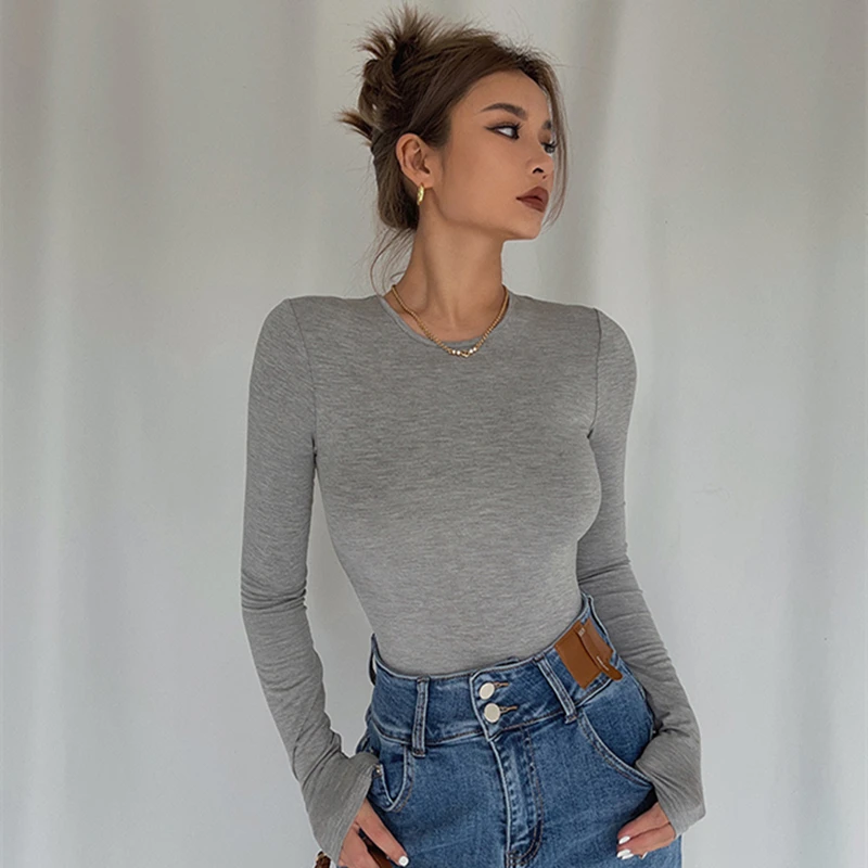 Women Long Sleeve T-Shirts Spring Female Solid O-Neck Slim Casual Soft Tops Ladies Fashion Clothing Tees
Women Long Sleeve T-Shirts Spring Female Solid O-Neck Slim Casual Soft Tops Ladies Fashion Clothing Tees