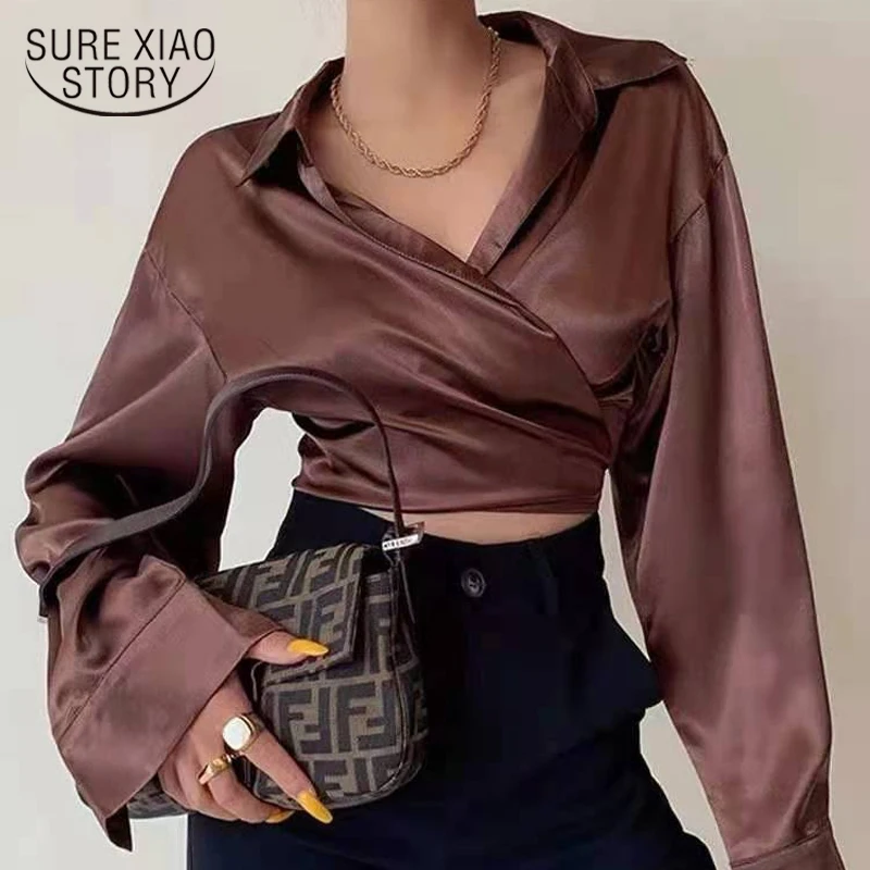 2021 Autumn Loose-fitting Solid Tops Long Sleeve White Blouse Women V-neck Streetwear Strappy Shirt Women's Design Shirt 15602
2021 Autumn Loose-fitting Solid Tops Long Sleeve White Blouse Women V-neck Streetwear Strappy Shirt Women's Design Shirt 15602