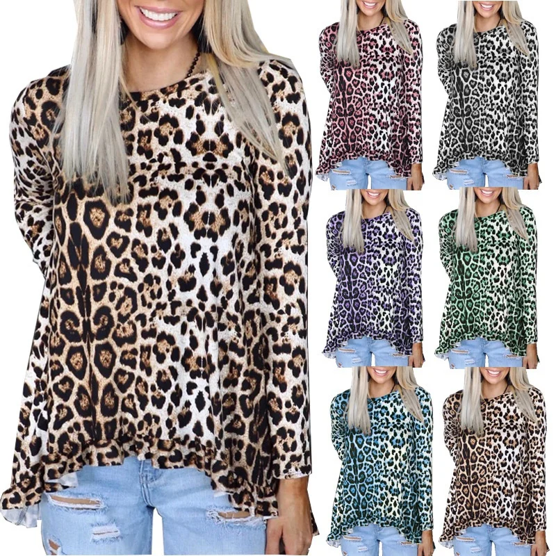 2021 Autumn New European and American Women's Leopard Long Sleeve Round Neck T-shirt
2021 Autumn New European and American Women's Leopard Long Sleeve Round Neck T-shirt