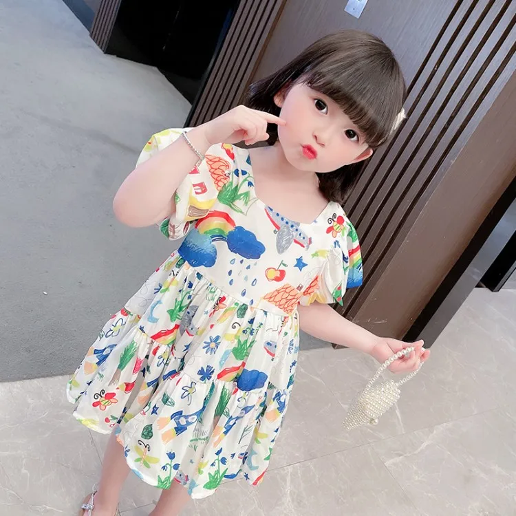 Summer Short Sleeve Casual Dress New Fashion Princess Dresses Girls Sweet Costumes Cute Baby Chiffon Print Clothes for 3-8Y
Summer Short Sleeve Casual Dress New Fashion Princess Dresses Girls Sweet Costumes Cute Baby Chiffon Print Clothes for 3-8Y