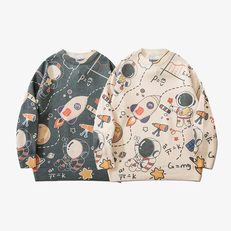 Unisex Knitwear Top Cartoon Space Print Sweater Men Women Streetwear Trend Fashion Loose Casual Hip Hop Pullover Sweater
Unisex Knitwear Top Cartoon Space Print Sweater Men Women Streetwear Trend Fashion Loose Casual Hip Hop Pullover Sweater
