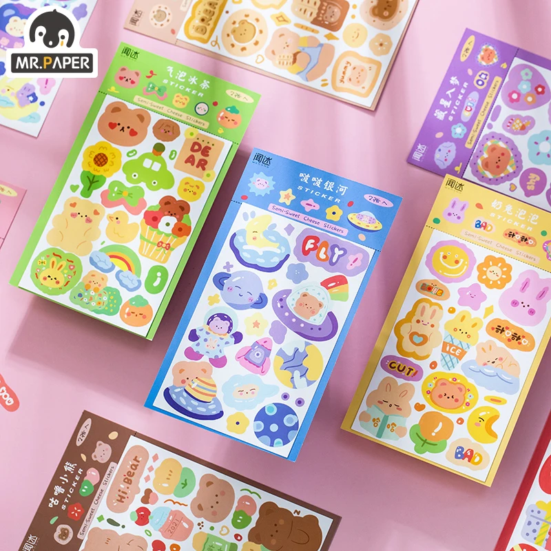 Mr Paper 8 Designs 2 Pcs/bag Cartoon Style Semi-sweet Cheese Series Creative Hand Account DIY Decor Collage Material Stickers 
Mr Paper 8 Designs 2 Pcs/bag Cartoon Style Semi-sweet Cheese Series Creative Hand Account DIY Decor Collage Material Stickers