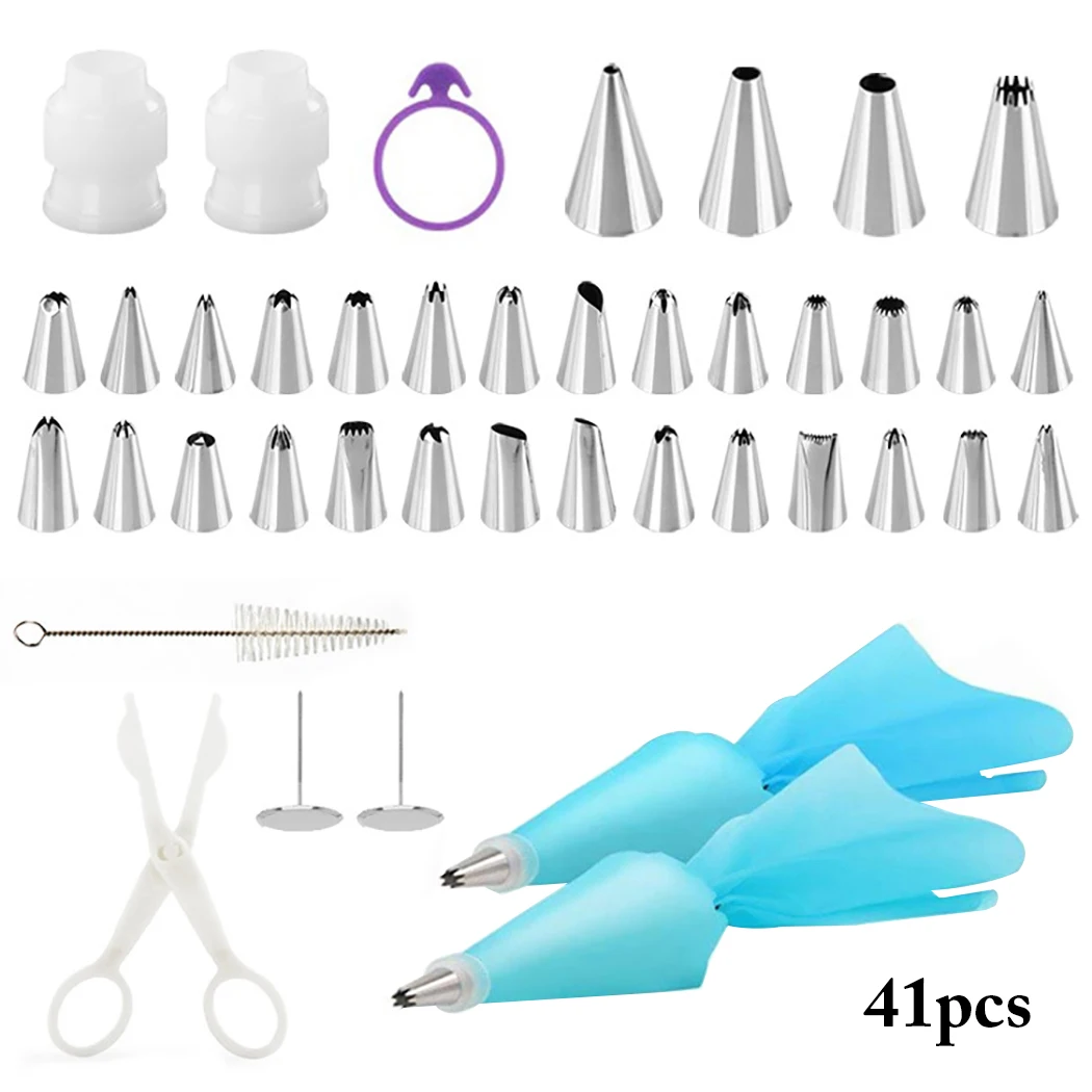41pcs Cake Decorating Tools Kit Turntable Pastry Nozzles For Cream Bags Icing Piping Nozzles Tips Baking Tools For Cakes
41pcs Cake Decorating Tools Kit Turntable Pastry Nozzles For Cream Bags Icing Piping Nozzles Tips Baking Tools For Cakes