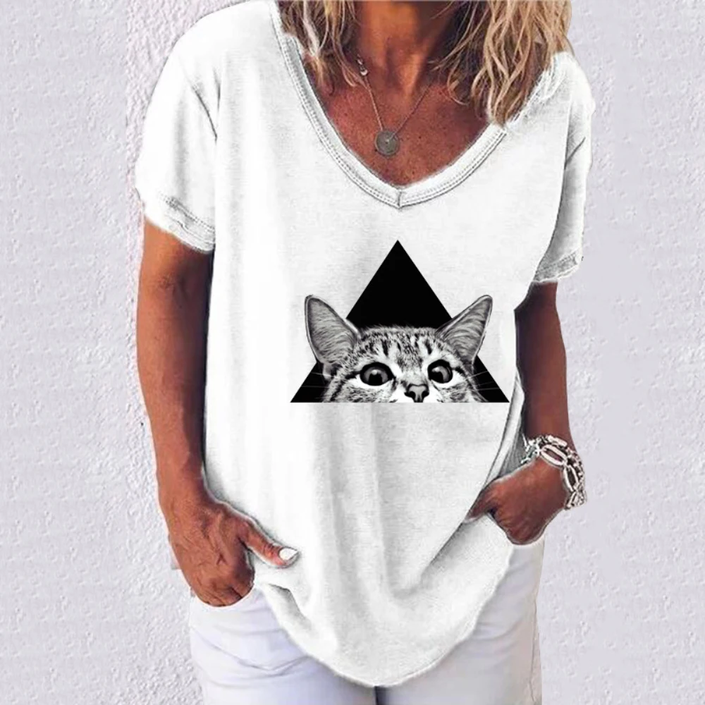 Plus Size 2020 Summer Women Cute Printed Short Sleeve V-Neck Tops T-shirts Tee Casual Loose Tunic
Plus Size 2020 Summer Women Cute Printed Short Sleeve V-Neck Tops T-shirts Tee Casual Loose Tunic
