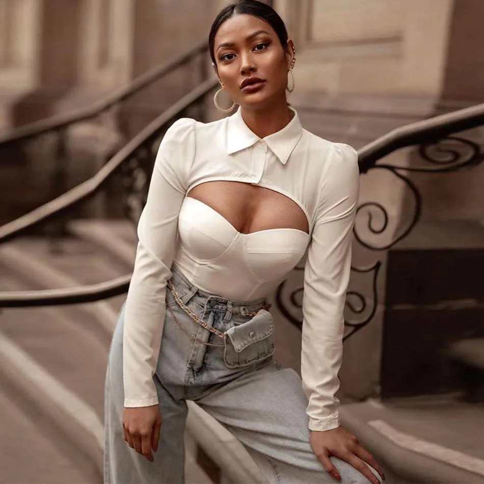 Free Shipping Chic Hollow Shirt 2021 Summer New Women's Lapel Long Sleeve White Sexy Slim Crop Top Fashion Club Shirt
Free Shipping Chic Hollow Shirt 2021 Summer New Women's Lapel Long Sleeve White Sexy Slim Crop Top Fashion Club Shirt