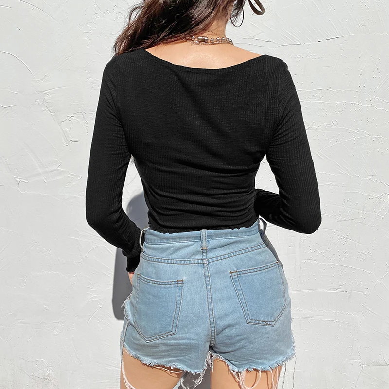 Autumn Spring Women Ladies Long Sleeve T-Shirt Chest Hollow Out Frenulum Sexy Fashionable Tees Versatile Slim White Crop Tops
Autumn Spring Women Ladies Long Sleeve T-Shirt Chest Hollow Out Frenulum Sexy Fashionable Tees Versatile Slim White Crop Tops