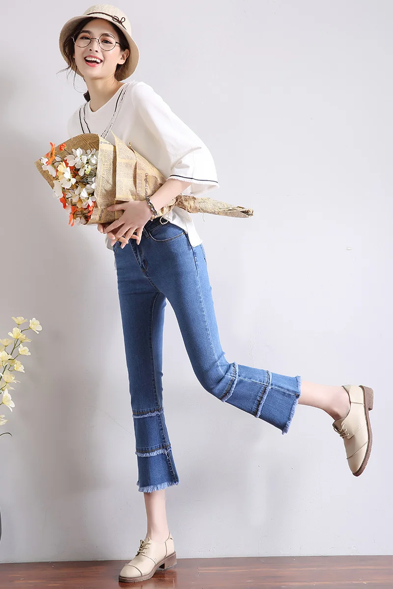 Tassel Rough Edge Ladies Calf-Length Pants Chic Casual Spring Summer Denim Trousers Harem Pants Slim Fashion Tide Jeans MK0148
Tassel Rough Edge Ladies Calf-Length Pants Chic Casual Spring Summer Denim Trousers Harem Pants Slim Fashion Tide Jeans MK0148