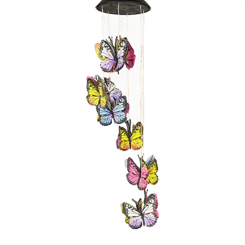 

Solar Wind Chime 2V 100MA Color Changing LED Light Wind Chimes For Outside Built-in Light Sensor Butterfly Outdoor Mobile Hangi