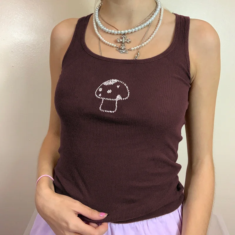 Mushroom Graphic T Shirts Summer Clothes for Women Y2k Sexy Bodys Sleeveless Brown Top Off Shoulder Aesthetic Clothes Tank Tops
Mushroom Graphic T Shirts Summer Clothes for Women Y2k Sexy Bodys Sleeveless Brown Top Off Shoulder Aesthetic Clothes Tank Tops