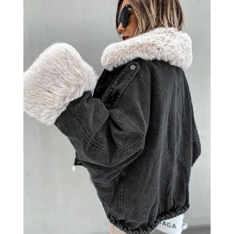 Winter Faux Fox Fur Collar Jackets Women Fashion Denim Coats Women Elegant Big Pockets Short Jackets Female Ladies JM
Winter Faux Fox Fur Collar Jackets Women Fashion Denim Coats Women Elegant Big Pockets Short Jackets Female Ladies JM