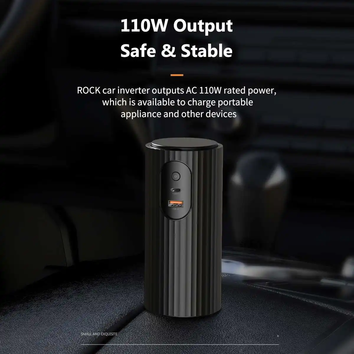 ROCK Car Inverter Type-C USB Power Slot Quick Charge Car Inverter Charger 110W DC 12-14.5V AC 220V Car Charge For universal mob 
ROCK Car Inverter Type-C USB Power Slot Quick Charge Car Inverter Charger 110W DC 12-14.5V AC 220V Car Charge For universal mob