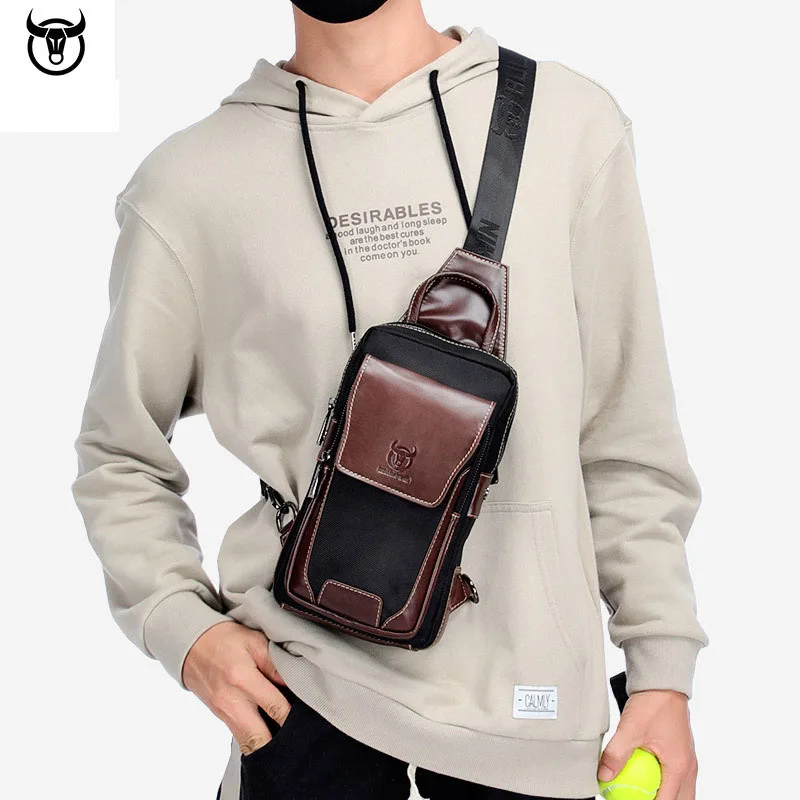 Bullcaptain Hot Men's Genuine Cowhide Leather Casual Fashion Chest Bag Men's Bag Over Shoulder Bag Men's Crossbody Bag 
Bullcaptain Hot Men's Genuine Cowhide Leather Casual Fashion Chest Bag Men's Bag Over Shoulder Bag Men's Crossbody Bag
