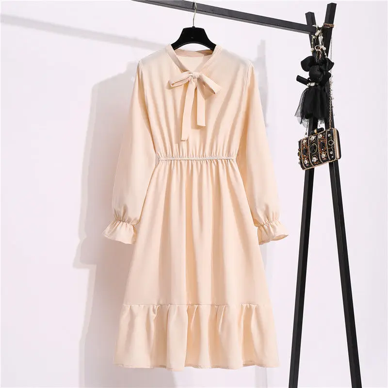 2021 New Fashion Women's Solid Color Dress Female Casual Style Bow Neck Full Sleeved Dresses
2021 New Fashion Women's Solid Color Dress Female Casual Style Bow Neck Full Sleeved Dresses