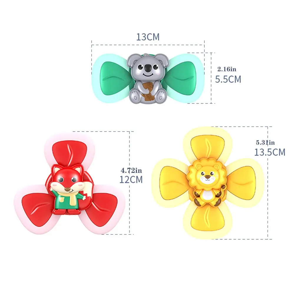3pcs/set Baby Spinning Tops with Rotating Wind Cute Animals Bath Toys Tub Sucker Top Toy Interactive Sensory Toys for Toddlers
3pcs/set Baby Spinning Tops with Rotating Wind Cute Animals Bath Toys Tub Sucker Top Toy Interactive Sensory Toys for Toddlers