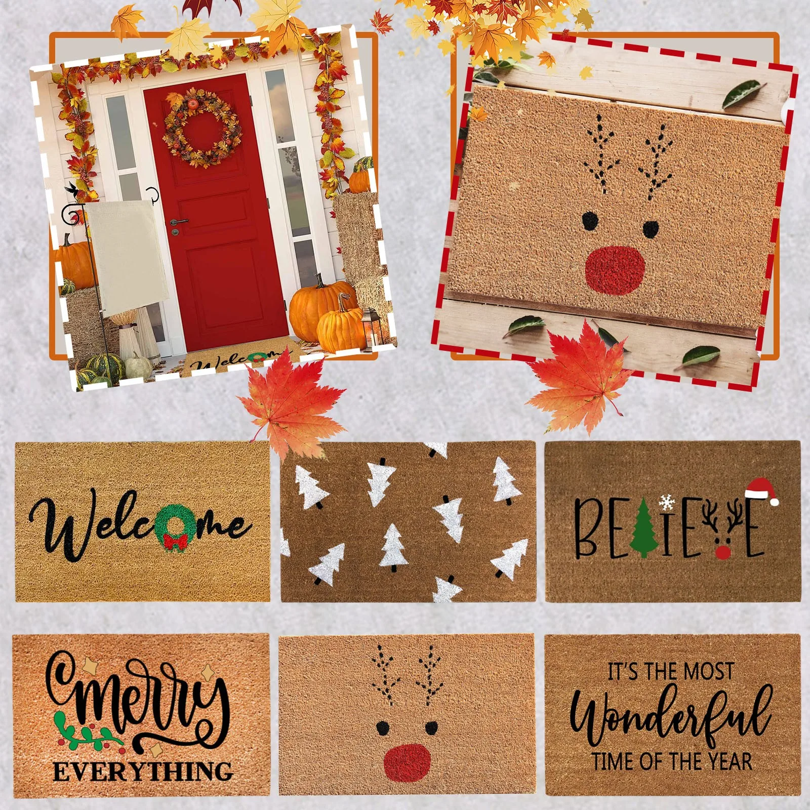 1pc Christmas Doormat Personalized Front Door Decoration Home Holiday Party Decoration Kitchen bathroom Non-slip Doormat 
1pc Christmas Doormat Personalized Front Door Decoration Home Holiday Party Decoration Kitchen bathroom Non-slip Doormat