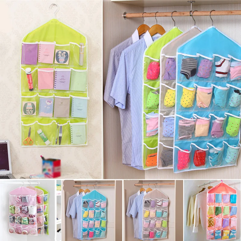 Household 16Pockets Socks Bra Underwear Hanging Organizer Tidy Rack Hanger Storage Door Bag For Bathroom Living Room Sundries
Household 16Pockets Socks Bra Underwear Hanging Organizer Tidy Rack Hanger Storage Door Bag For Bathroom Living Room Sundries