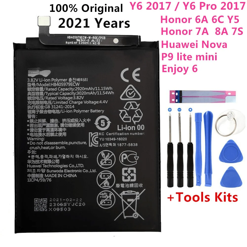Оригинальный аккумулятор 3020 мАч HB405979ECW для Huawei honor 6A, Honor 8A, задняя фотография
Оригинальный аккумулятор 3020 мАч HB405979ECW для Huawei honor 6A, Honor 8A, задняя фотография