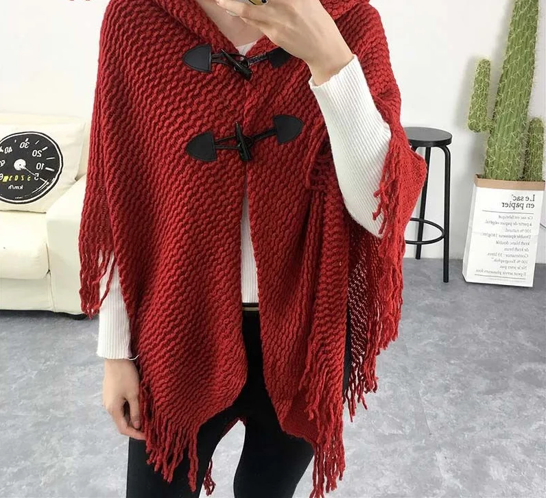 Spring/Autumn Knitted Thin Shawl Retro Tassel Hooded Button Loose Knitted Shawl Cardigan Women's Irregular Crops Shawl Cardigan
Spring/Autumn Knitted Thin Shawl Retro Tassel Hooded Button Loose Knitted Shawl Cardigan Women's Irregular Crops Shawl Cardigan
