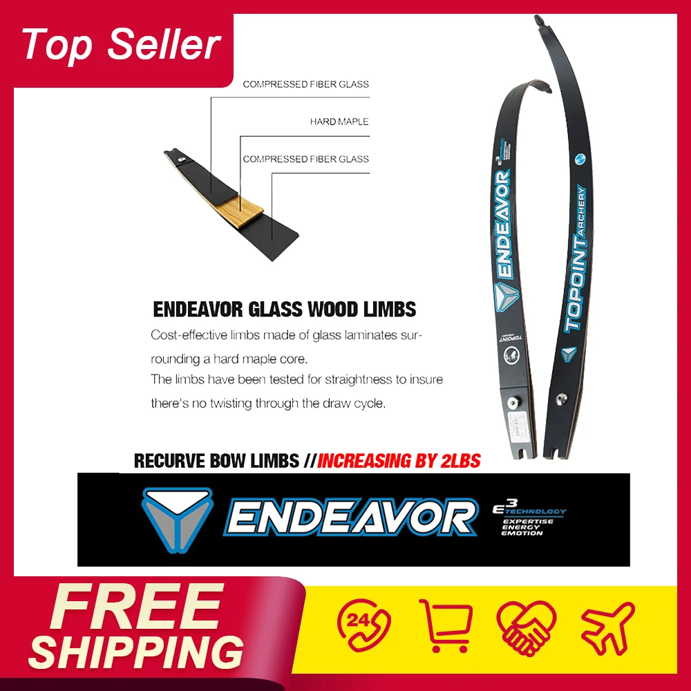 Topoint Endeavor 18-48 Lbs 66/68/70inch Recurve Bow Limbs for Outdoor Archery Hunting Shooting
Topoint Endeavor 18-48 Lbs 66/68/70inch Recurve Bow Limbs for Outdoor Archery Hunting Shooting