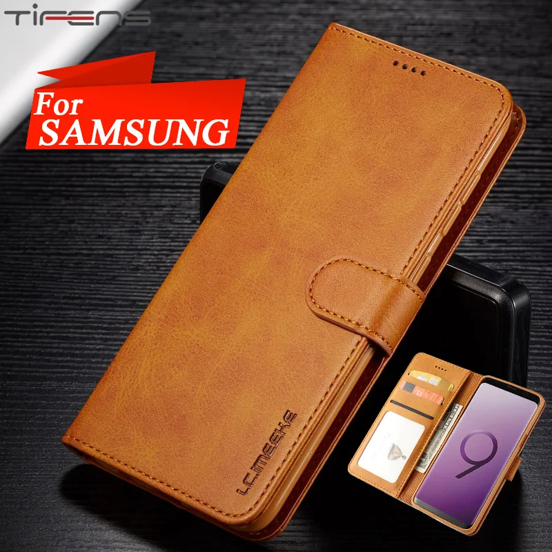 Роскошный кожаный чехол бумажник с откидной крышкой для Samsung Galaxy S21 S20 FE S10 E S9 S8 Plus