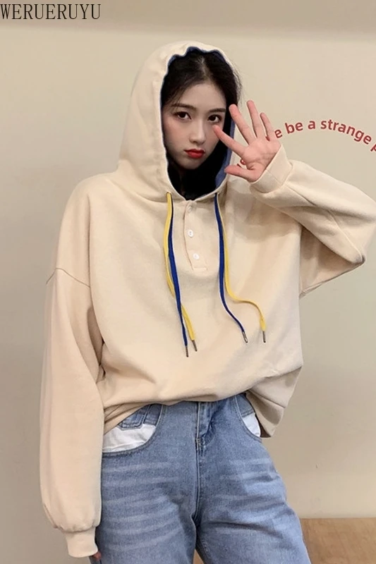 WERUERUYU Hoodies Stylish Drawstring Solid Hooded Women Sweatshirt Autumn Winter 2020 Girls Pullover Lady Korean Hoodie
WERUERUYU Hoodies Stylish Drawstring Solid Hooded Women Sweatshirt Autumn Winter 2020 Girls Pullover Lady Korean Hoodie