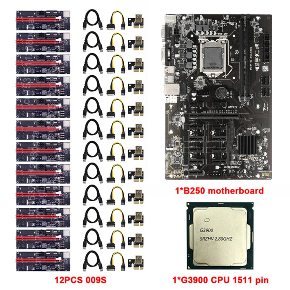 Материнская плата для майнинга B250 BTC 12P + ЦП G3900 + Адаптерная плата 12x009S DDR4, комплект платы для майнинга LGA1151 PCI-E X16/X1 USB2.0/3,0 SATA3.0
Материнская плата для майнинга B250 BTC 12P + ЦП G3900 + Адаптерная плата 12x009S DDR4, комплект платы для майнинга LGA1151 PCI-E X16/X1 USB2.0/3,0 SATA3.0