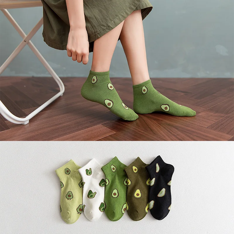 New Fashion Cotton Women's Socks Cartoon Fruits Avocado Print Short Socks Summer Casual Soft Japanese Kawaii Cute Ankle Socks
New Fashion Cotton Women's Socks Cartoon Fruits Avocado Print Short Socks Summer Casual Soft Japanese Kawaii Cute Ankle Socks