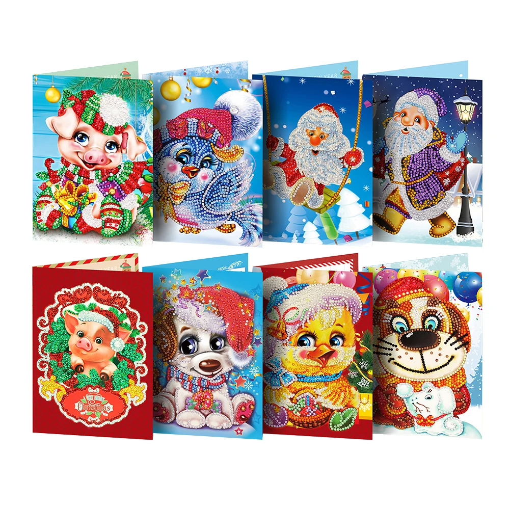 8pcs 5D DIY Special Shaped Diamond Painting Greeting Card Part Drill Christmas Birthday Festival Embroidery Handmade Cards Gift
8pcs 5D DIY Special Shaped Diamond Painting Greeting Card Part Drill Christmas Birthday Festival Embroidery Handmade Cards Gift
