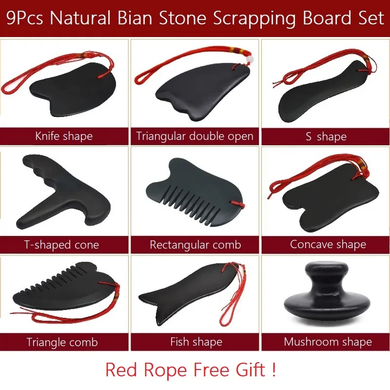 9Pcs Natural Bian Stone Scrapping Plate Massager Scrap Board Set Traditional Stone Needle Physiotherapy Massage Tool
9Pcs Natural Bian Stone Scrapping Plate Massager Scrap Board Set Traditional Stone Needle Physiotherapy Massage Tool