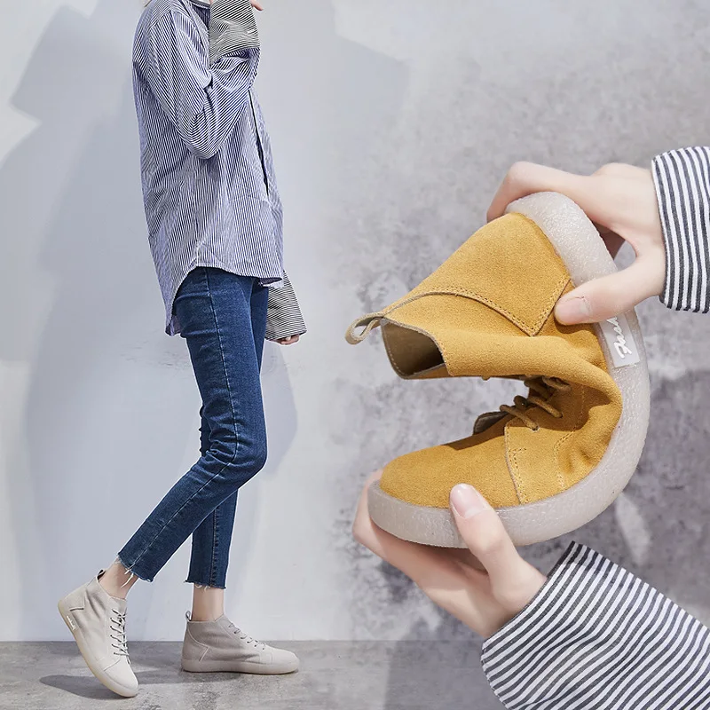 Women's Autumn Boots 2020 Winter Cow Suede Ankle Boots Fashion Retro Flats Heel Mori Girls Booties Ladies Shoes
Women's Autumn Boots 2020 Winter Cow Suede Ankle Boots Fashion Retro Flats Heel Mori Girls Booties Ladies Shoes