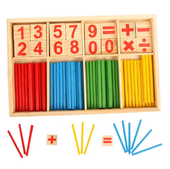 

Монтессори игрушки математические Обучающие деревянные игрушки для детей головоломка для раннего обучения Детские Счетные палочки учебны...