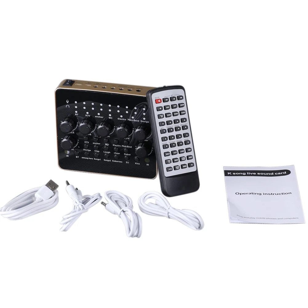 KTV Live Broadcast Singing Computer Mobile Phone Sound Card 3D Recording Microphone Audio USB Port Headset External Mixer
KTV Live Broadcast Singing Computer Mobile Phone Sound Card 3D Recording Microphone Audio USB Port Headset External Mixer