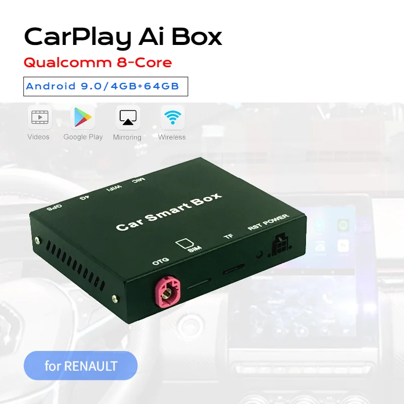 Exploter Ai Smart Box for Clio Koleos Megane Kaptur Adding Android 9.0 OS Wireless CarPlay Qualcomm 8-Core 4GB+64GB Mifi Dual BT
Exploter Ai Smart Box for Clio Koleos Megane Kaptur Adding Android 9.0 OS Wireless CarPlay Qualcomm 8-Core 4GB+64GB Mifi Dual BT