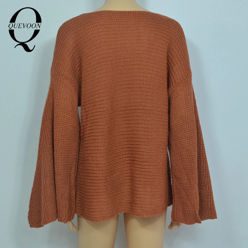 QUEVOON Streetwear Style Female Brown Oversized Sweaters Flare Sleeve Women Solid Casual Knitwear Spring 2021 Office Ladies Tops
QUEVOON Streetwear Style Female Brown Oversized Sweaters Flare Sleeve Women Solid Casual Knitwear Spring 2021 Office Ladies Tops