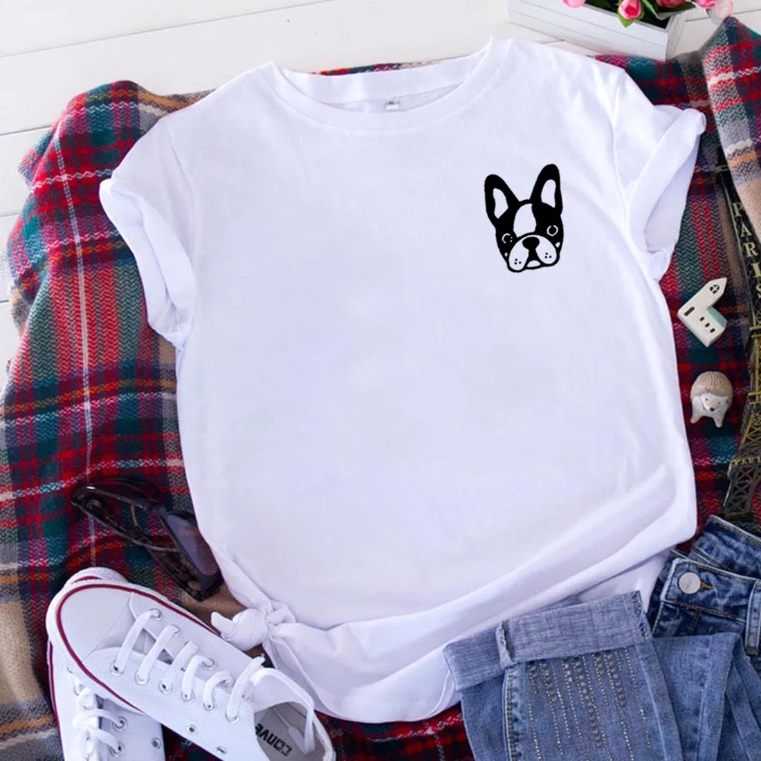 Boston Terrier Funny T Shirt Women Summer Short Sleeve O-neck Cotton Tshirt Women Loose Camiseta Mujer Casual Tee Shirt Femme
Boston Terrier Funny T Shirt Women Summer Short Sleeve O-neck Cotton Tshirt Women Loose Camiseta Mujer Casual Tee Shirt Femme