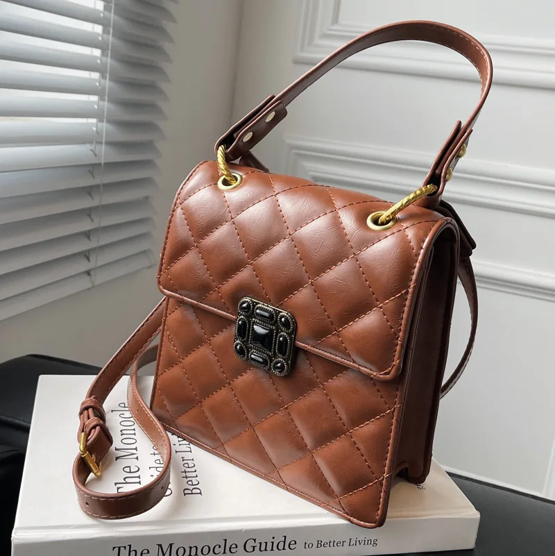 High-quality Ladies Textured Shoulder Bag2021Autumn and Winter New Fashion Messenger Bag Retro Rhombus Portable Small Square Bag
High-quality Ladies Textured Shoulder Bag2021Autumn and Winter New Fashion Messenger Bag Retro Rhombus Portable Small Square Bag